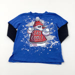 'Stay Cool' Snowman Blue & Black Long Sleeve Top - Boys 4-5 Years