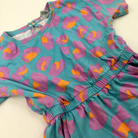 Patterned Purple & Turquoise Jersey Playsuit - Girls 3-4 Years