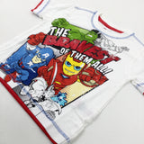 **NEW** 'The Bravest Of Them All!' Marvel Superheroes White T-Shirt - Boys 2-3 Years