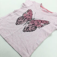 Butterfly Pink T-Shirt - Girls 2-3 Years