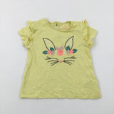 Bunny Embroidered Sparkly Yellow T-Shirt - Girls 2-3 Years