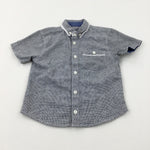 Patterned Navy & White Shirt - Boys 4-5 Years