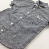 Patterned Navy & White Shirt - Boys 4-5 Years