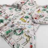 Christmas Trees & Mice Cream Jersey Dress - Girls 3-6 Months