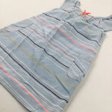 Colourful Striped Blue Dress - Girls 2-3 Years