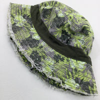 Tropical Leaves Green Sun Hat - Boys 3-4 Years