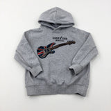 'Seek The Magic' Guitar Sequin Flip Grey Hoodie - Boys 6-7 Years