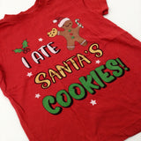 'I Ate Santa's Cookies' Gingerbread Man Red T-Shirt - Boys/Girls 4-5 Years