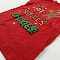 'I Ate Santa's Cookies' Gingerbread Man Red T-Shirt - Boys/Girls 4-5 Years