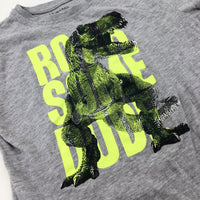 'Roar Some Dude' Dinosaur Grey T-Shirt - Boys 5-6 Years