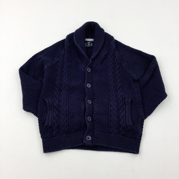 Navy Knitted Heavyweight Jumper - Boys 7-8 Years