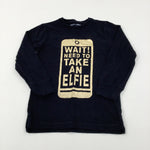 'Need To Take An Elfie' Phone Gold & Black Long Sleeve Top - Boys/Girls 4-5 Years