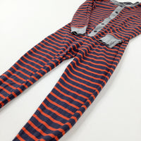 Orange & Navy Striped Jersey Onesie - Boys 5-6 Years