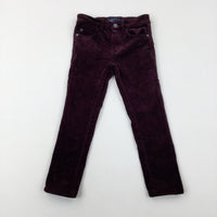 Burgundy Trousers With Adjustable Waist - Boys 4-5 Years