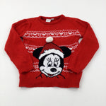 Mickey Mouse Sparkly Red Knitted Jumper - Girls 9-10 Years