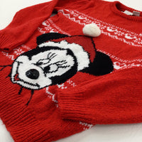 Mickey Mouse Sparkly Red Knitted Jumper - Girls 9-10 Years