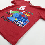 'Five' Train Red T-Shirt - Boys 4-5 Years