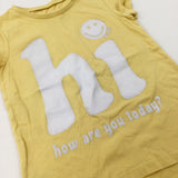 'Hi' Glittery Yellow T-Shirt - Girls 5-6 Years