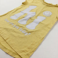 'Hi' Glittery Yellow T-Shirt - Girls 5-6 Years