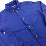 Navy Cotton Long Sleeve Shirt- Boys 7-8 Years