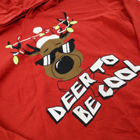 'Deer To Be Cool' Reindeer Red Hoodie - Boys/Girls 12-13 Years