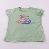 'You Are Lovely' Green T-Shirt - Girls 5-6 Years