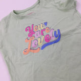 'You Are Lovely' Green T-Shirt - Girls 5-6 Years