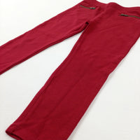 Red Leggings - Girls 5-6 Years