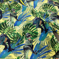 Dinosaurs & Tropical Leaves Yellow & Green Swim Shorts - Boys 8-9 Years