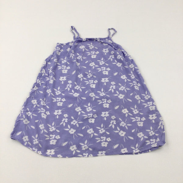 Flowers Lilac Lightweight Dress - Girls 5-6 Years