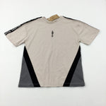 **NEW** 'Un Ltd' Logo Beige T-Shirt - Boys 8-9 Years