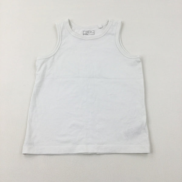 White Cotton Vest - Boys 5-6 Years