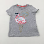 'Just Chillin' Flamingo Grey T-Shirt - Girls 4-5 Years