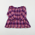 Sparkly Purple Checked Dress - Girls 4-5 Years