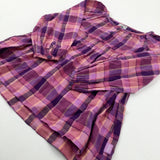 Sparkly Purple Checked Dress - Girls 4-5 Years