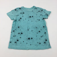 Paint Splatter Turquoise T-Shirt - Boys 9-10 Years