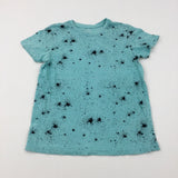 Paint Splatter Turquoise T-Shirt - Boys 9-10 Years