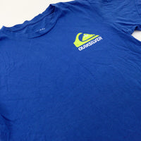 'Quicksilver' Logo Blue T-Shirt - Boys 9-10 Years