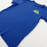 'Quicksilver' Logo Blue T-Shirt - Boys 9-10 Years