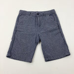 Patterned Blue Shorts - Boys 9-10 Years