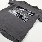 'Epic' Sequin Flip Charcoal Grey T-Shirt - Boys 5-6 Years