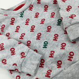 'Ho Ho Ho' Red & Grey Sweatshirt - Boys/Girls 6-9 Months