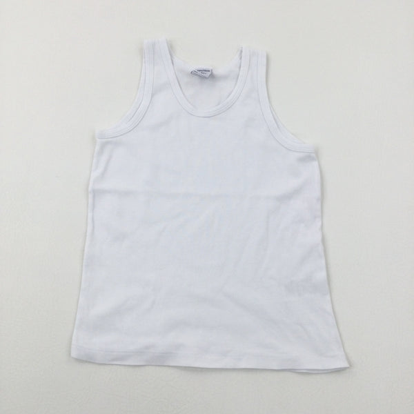 White Cotton Vest - Boys 5-6 Years