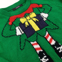 Christmas Elf Green Knitted Jumper - Boys 4-5 Years