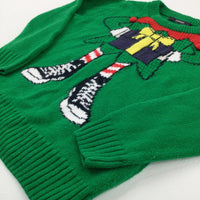 Christmas Elf Green Knitted Jumper - Boys 4-5 Years