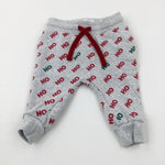 'Ho Ho Ho' Red & Grey Joggers - Boys 6-9 Months