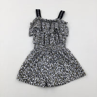 'River Island' Animal Print White Playsuit - Girls 5-6 Years