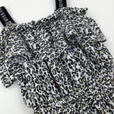 'River Island' Animal Print White Playsuit - Girls 5-6 Years