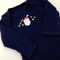 Ho Ho Ho' Father Christmas Navy Long Sleeve Bodysuit - Boys/Girls 3-6 Months