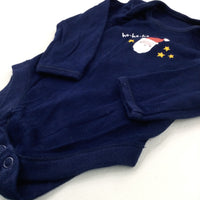 Ho Ho Ho' Father Christmas Navy Long Sleeve Bodysuit - Boys/Girls 3-6 Months